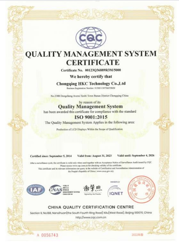 Quality, Environmental System Certificates Quality, Environmental System Certificates